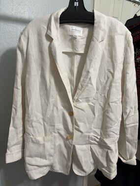 Velvet Cream Linen Casual Blazer